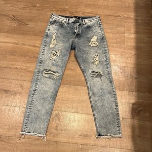 EXPRESS High rise acid wash jeans